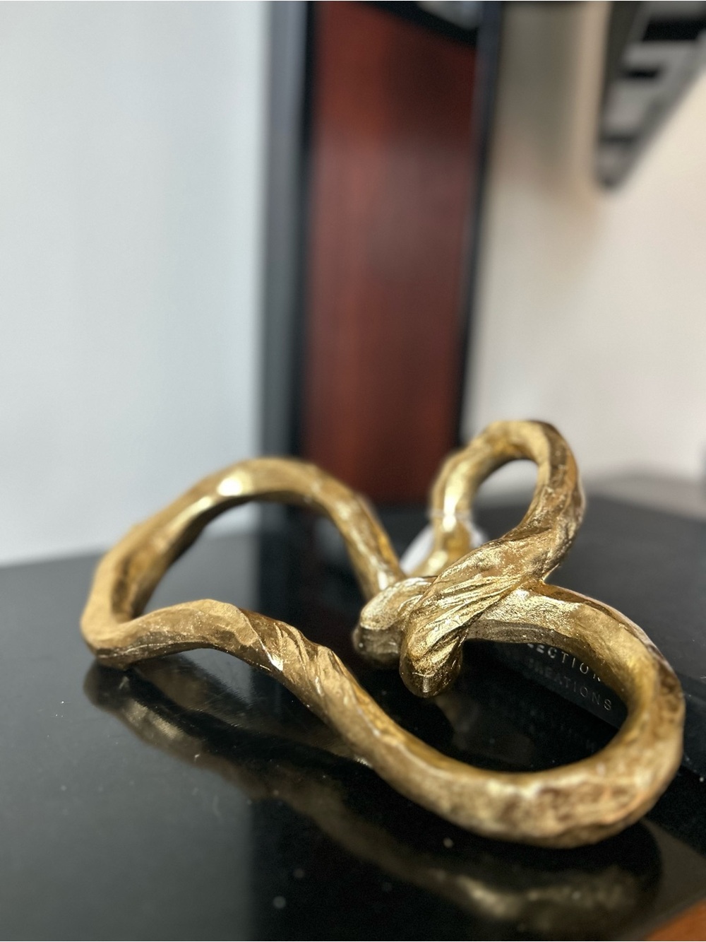 Gold Decorative Snake Sculpture - Home Art